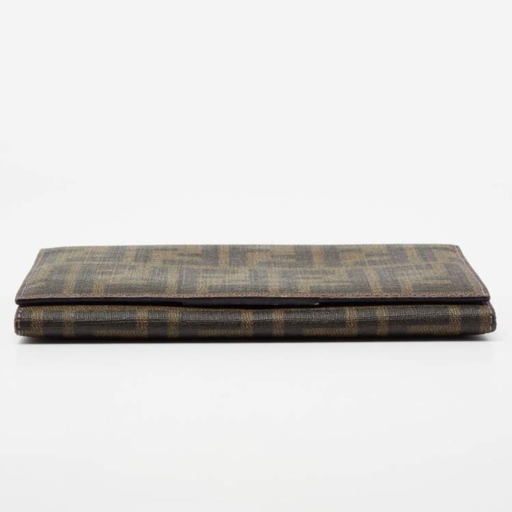 Authentic Fendi Zucca FF Coated Canvas Continental Wallet Tobacco Moro - Picture 3 of 14